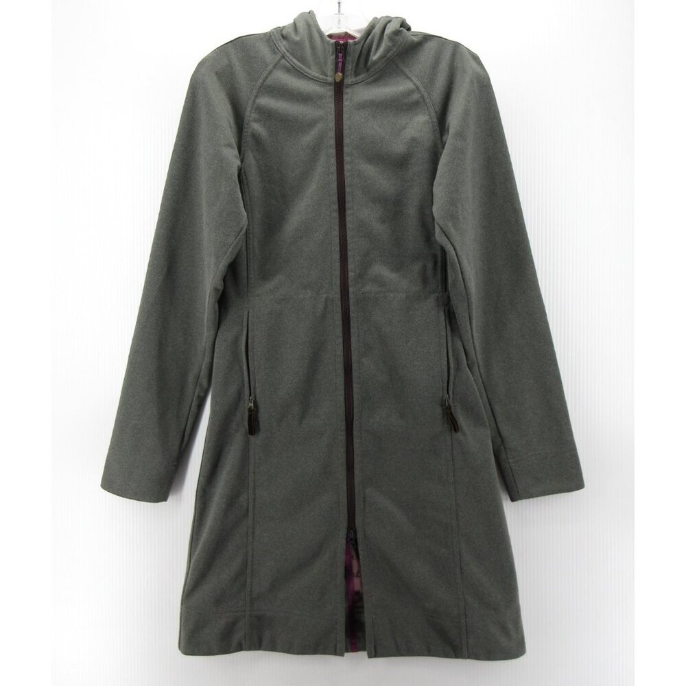Women's Long Hooded Softshell Coat - Grey